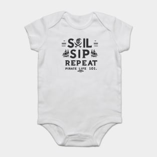 Sail Sip Repeat Pirate Life 101 Baby Bodysuit